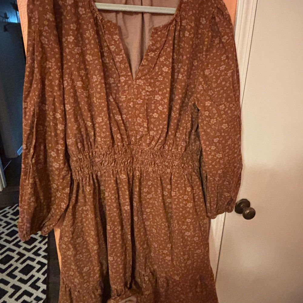 Chic Soul Brown Floral Dress